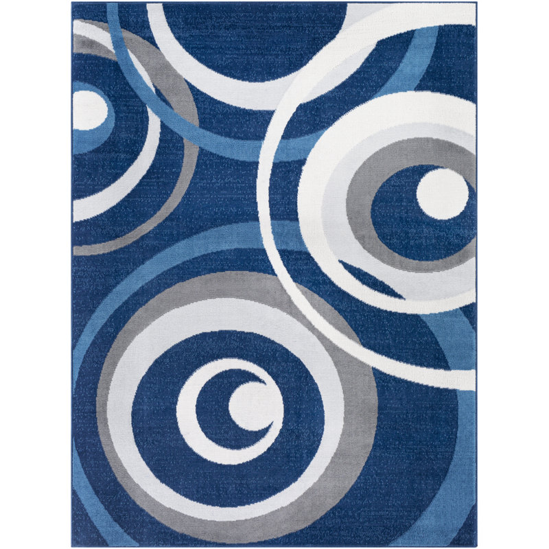 Orren Ellis Adedamola Performance Navy/Blue Rug & Reviews Wayfair
